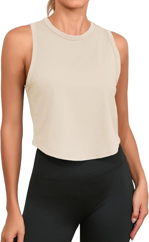 Fisoew Women's Workout Tank Tops - Racerback Sleeveless Design for Yoga & Running | Activewear