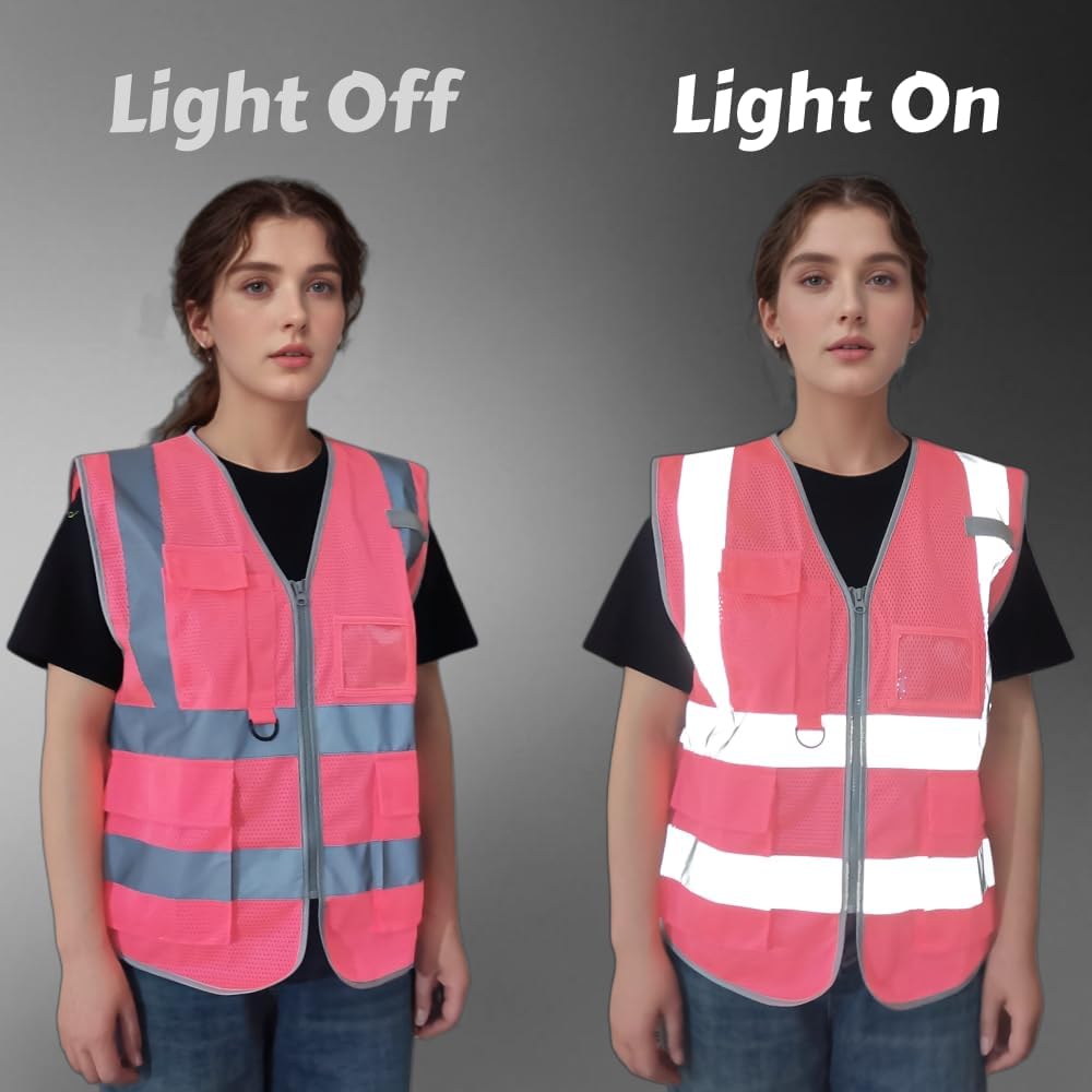 Skiennix Hi-Vis Reflective Safety Vest - Enhanced Visibility for Road Crew & Outdoor Use