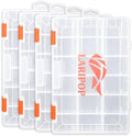 LARIPOP 3600 Fishing Tackle Boxes - Clear Plastic Storage Trays with Adjustable Dividers | 4-Pack Organizer for Lures & Accessories