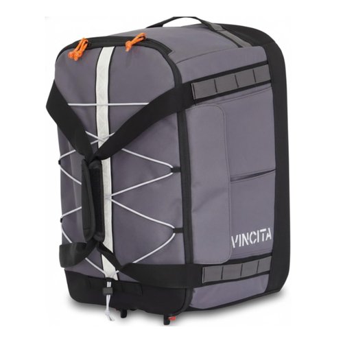 Vincita Voyage B.D.R. 3-in-1 Rear Rack Bag – 37L Backpack, Duffle & Pannier Combo – KLICKfix UniKlip 2.0 Quick Release – Water-Resistant Touring Gear for Folding Bikes. (Grey)
