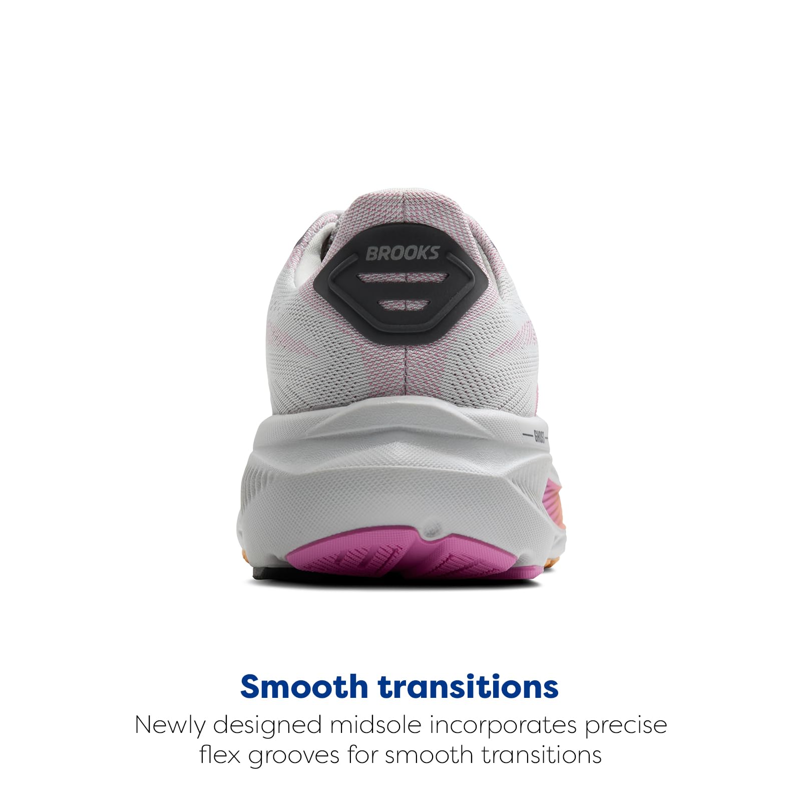 Brooks Women’s Ghost 17 Neutral Running Shoe - Oyster/Apricot/Pink - 5 Wide