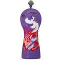 Golf Phoenix Head Cover Golf Club Purple Leather Headcovers Set Fits Driver Fairway Wood Hybrid Utility Putter Iron Wedge Headcover.