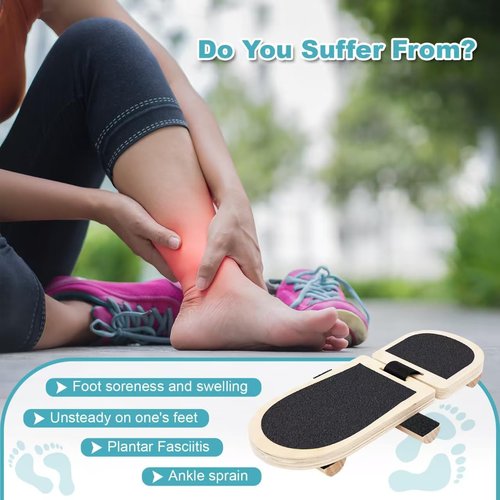 Ankle Balance Board by [Brand Name] - Adjustable Single-Leg Strengthener with Massage Ball & Resistance Bands | Ideal for Rehabilitation & Stability Training