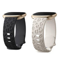 Odbeai Leopard Engraved Bands Compatible with Fitbit Versa 4 Bands for Woman/Versa 3 Bands,for Fitbit Sense 2 Bands/Sense Bands,Cute Fancy Soft Silicone Sport Waterproof Replacement Wristbands Strap