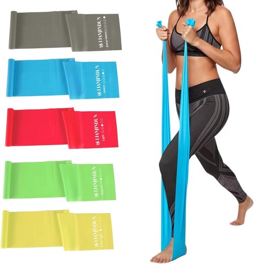 Lianjindun Resistance Bands Set - 5 Pcs Latex-Free Workout Bands for Pilates, Yoga & Physical Therapy