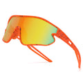 GLARDEFE Kids Baseball Sunglasses - Youth Baseball Sunglasses for Boys Girls - Sports Softball Shades Age 6-14(Orange/Red Mirror)