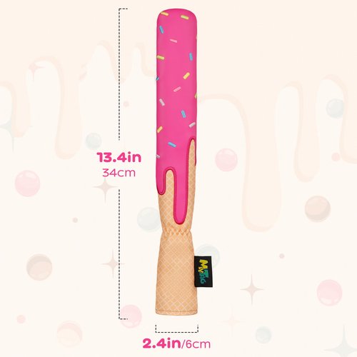mytag Ice Cream Golf Alignment Stick Headcover Synthetic Leather Holds 2-3 Sticks, Cover for Alignment Sticks Pink