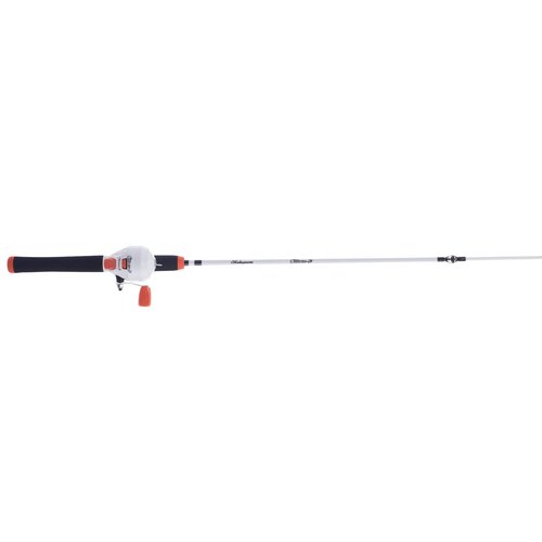 Shakespeare Customize-It 4'6" Spincast Youth Fishing Pole Rod and Reel Combo, 2-Piece Fishing Rod, Size 6 Reel, Fishing Combos for Kids, Includes 170 Stickers White
