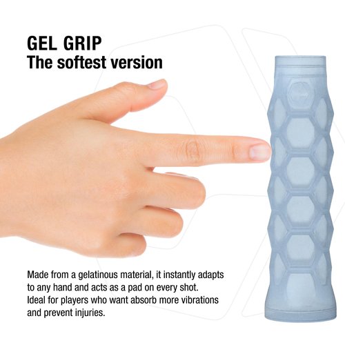 Hesacore Padel Racquet Gel Grip - 5.25in - Supports Tennis Elbow, Enhances Grip Strength, Reduces Vibration with Finger Support and Anti-Sweat - Small
