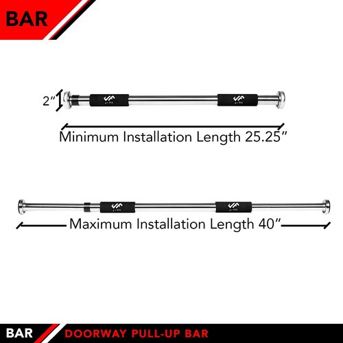JFIT Deluxe Pull-Up Bar - Multi-Exercise Doorway Design with Comfort Grips | 40-Inch Length
