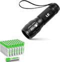 Lighting EVER LED Flashlight - Bright & Durable | Pack of 48 AAA Batteries Included