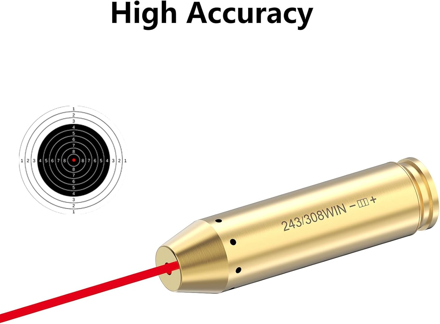 Skiennix .243 .308 Laser Bore Sight - Precision Red Dot Boresighter for Accurate Hunting & Shooting