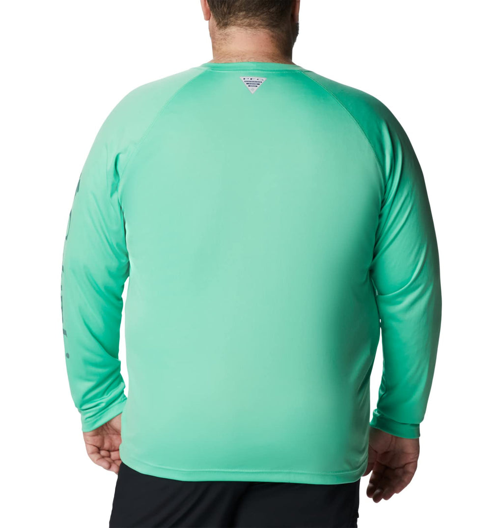 Columbia Men's Terminal Tackle Long Sleeve Fishing Shirt, Light Jade/Metal Logo, XX-Large
