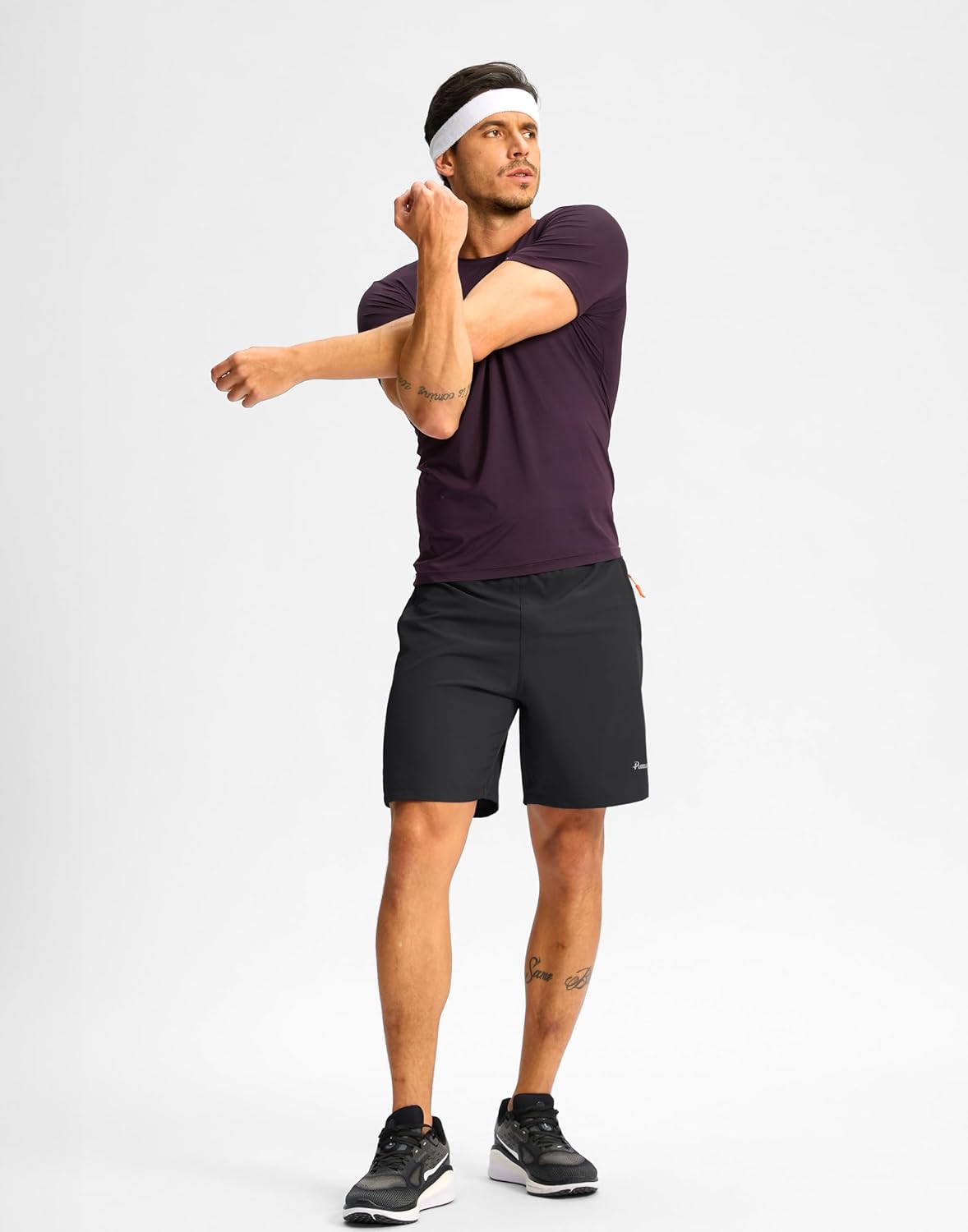 Pudolla Men's Athletic Hiking Shorts - Lightweight Workout & Travel Shorts with 3 Zipper Pockets