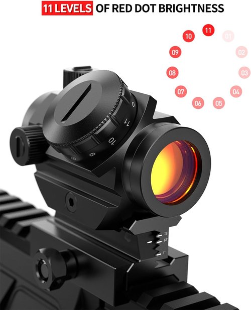 Feyachi Red Dot Sight - 4 MOA Precision Gun Sight with Adjustable Riser Mount Options