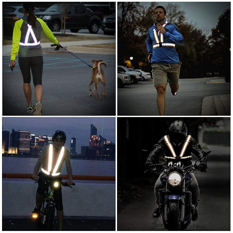 High-Visibility Reflective Running Vest 2-10 Pack – Black+2, 360° Safety