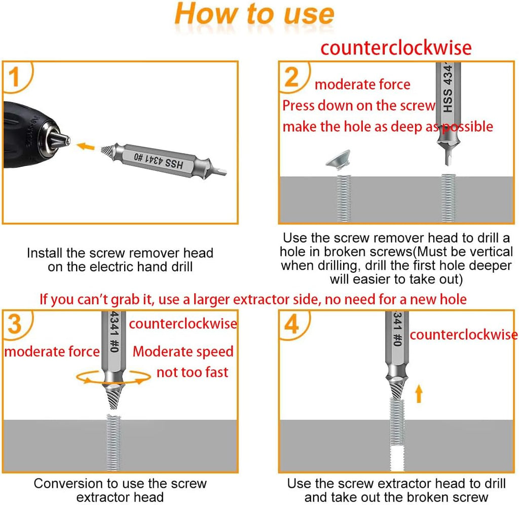 Regine Switzerland Damaged Screw Extractor Set - Easy Removal Tool for Stripped Screws & Bolts | Perfect Gifts for Dad