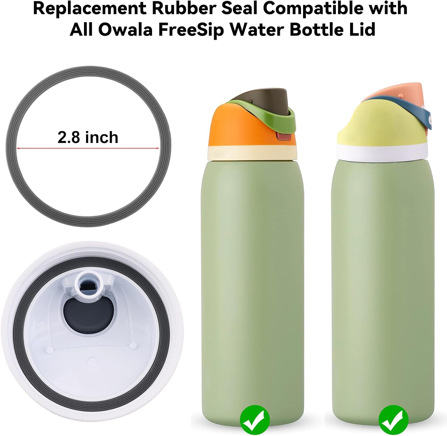 Owala Rubber Gasket Replacement | O Ring Seal for FreeSip Water Bottles & Tumblers - 4 Pack Silicone Seals