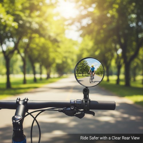 2 Pcs Bike Mirrors HD Glass Adjustable Rotatable Handlebars Bicycle Mirrors Scratch Resistant Convex Mirror for Mountain Road Bikes Easy to Install
