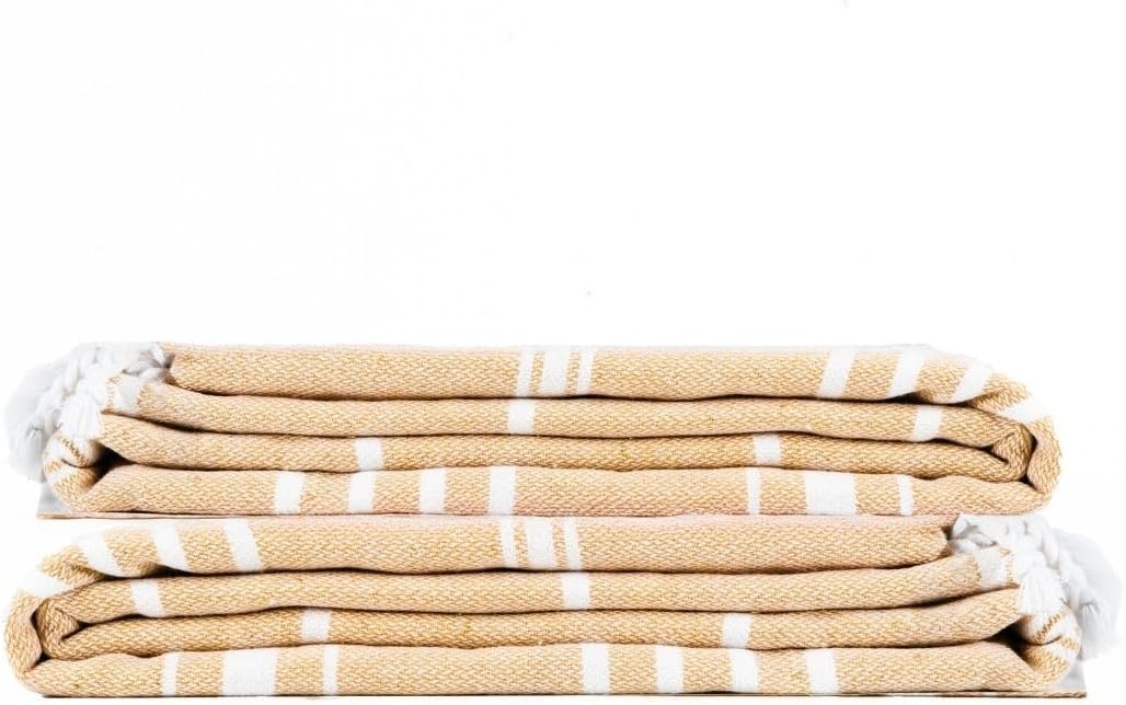 Skiennix Oversized Cotton Turkish Beach Towels - Quick Dry & Absorbent | Extra Large 36"x72" (Desert Sand, 2 Pack)