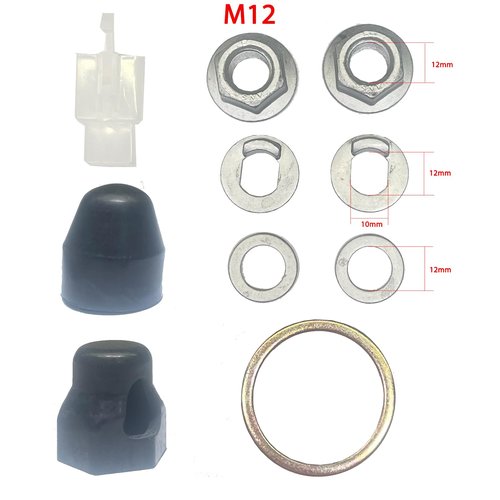 Hub Motor Nuts, Bike Safety Washers, 12mm Shaft Screw Cap Washer/Spacer/Nut Cover (12mm)