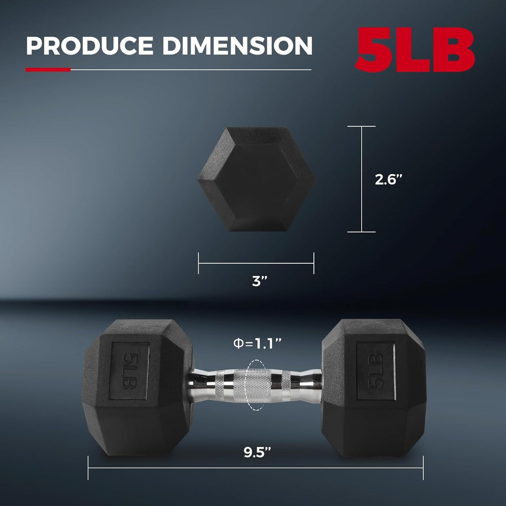 RitFit Rubber Coated Hex Dumbbell Set - 5-780LB for Home Gym | Anti-Slip Knurled Handle & Heavy-Duty Rack