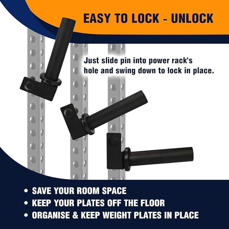 Yes4All Power Rack Attachments Set: J-Hooks & 2x2 Plate Holders – D. Variation