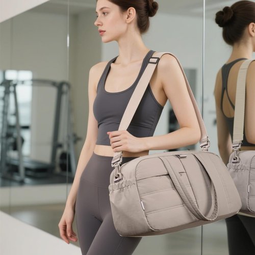 CAMTOP Gym Bag - Lightweight Water-Resistant Duffle with Yoga Mat Holder | 16-Inch Camel Travel Bag