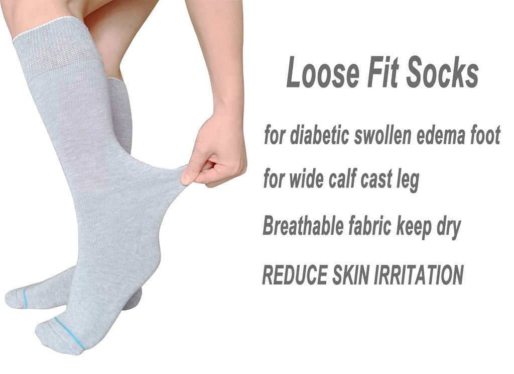 Skiennix Replacement Sock Liner for Orthopedic Walking Boots - Comfortable Tube Socks for Air Cam Walkers | 2 Pairs