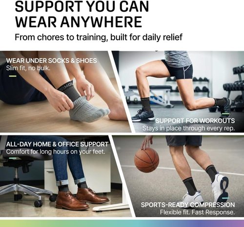 Modvel Ankle Brace - Compression Sleeve for Sprained Ankle & Achilles Tendonitis Relief | Unisex Support