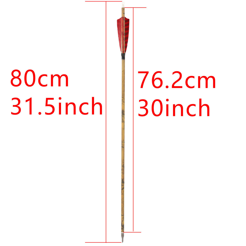 ZSHJGJR 30” Carbon Arrows Hunting Arrows with 4” Turkey Feather Removable Tips Archery Targeting Practice Arrows 500 Spine for Compound & Recurve & Traditional Bow 6/12pcs (12, Yellow & White)
