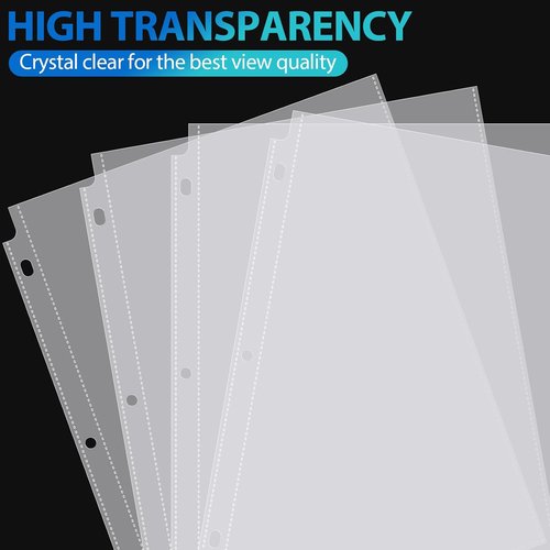 Feifeiya 150 Pack Photo Sleeves - 8 x 10 Archival Page Protectors for 3 Ring Binders | Clear Plastic Refill