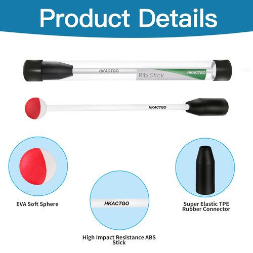 HKACTGO Rib Stick,Golf Training Swing Aid,Golf Training Aid,Chipping Training Aid,Golf Alignment Sticks,Rotation and Golf Wrist Hinge Trainer Fits Mens, Womens,Kids/Junior Clubs,White