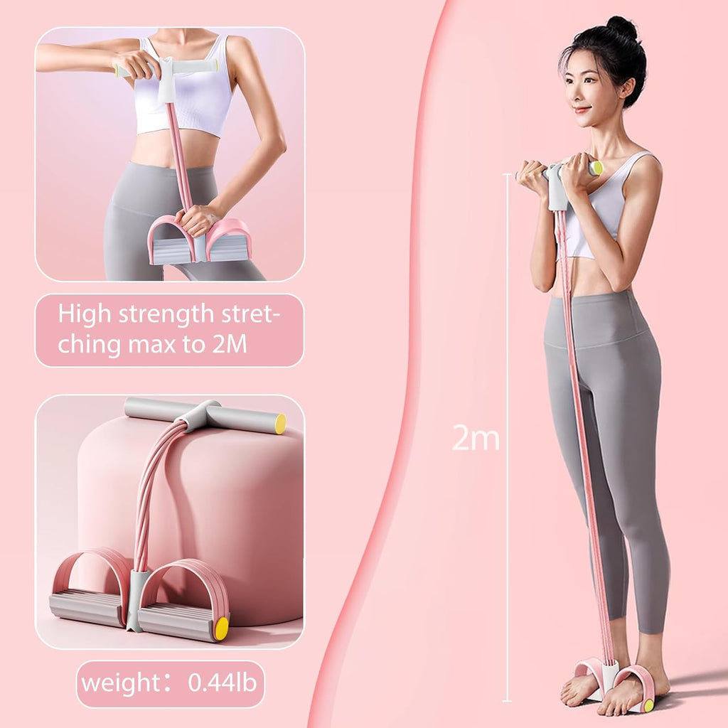 Skiennix Resistance Band Foot Pedal - 6-Tube Elastic Exercise Bands for Women | Jump Fitness & Stretching