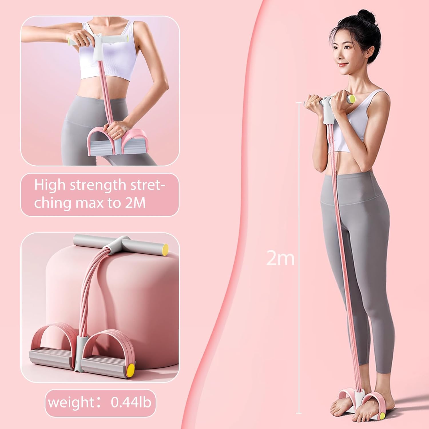 Skiennix Resistance Band Foot Pedal - 6-Tube Elastic Exercise Bands for Women | Jump Fitness & Stretching