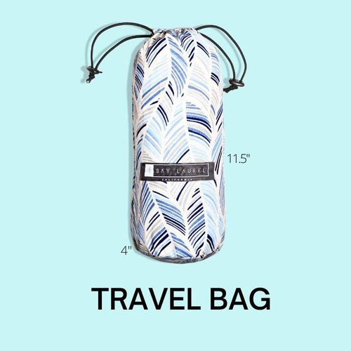 BAY LAUREL Turkish Beach Towel - Quick Dry, Sand-Free, Lightweight, Large 39 x 71 - Aqua with Blue Floral Bag
