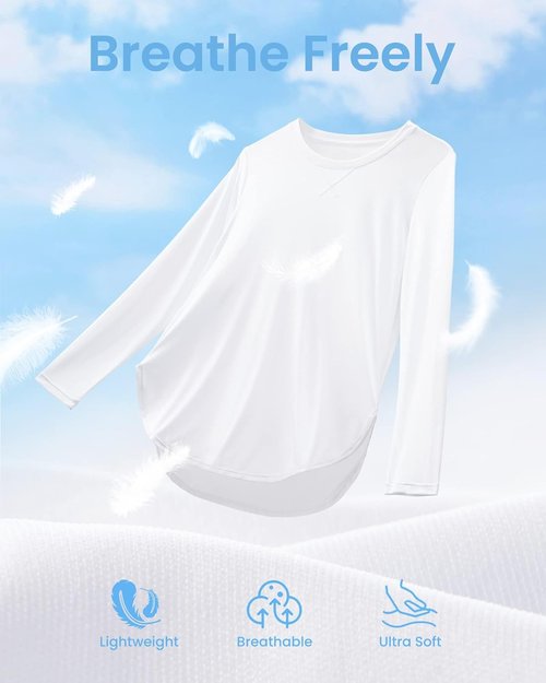 G4Free Women's Long Sleeve UV Protection Shirt - Quick Dry Lightweight Outdoor Workout Top | Casual Yoga