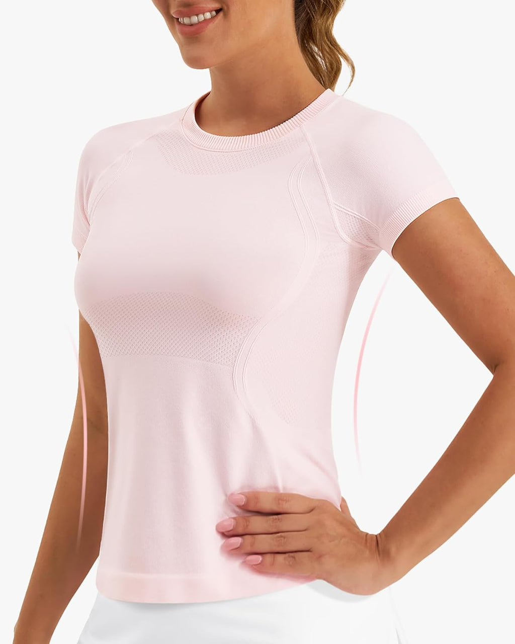 Stelle Women's Seamless Workout Tops - Breathable Short Sleeve Athletic Shirts for Yoga & Gym