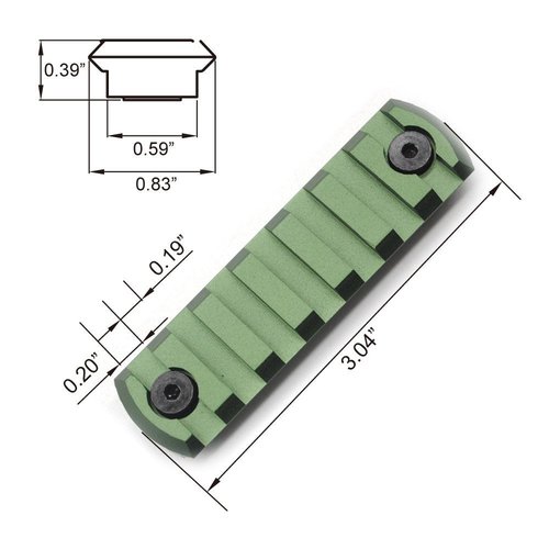 TriRock Outdoor Keymod Rail Section Olive Drab Green Color for Picatinny & Weaver Rail