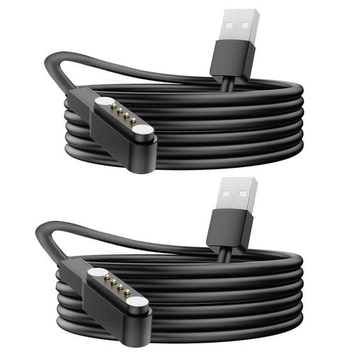 Lamshaw Compatible with Sootingot Smart Watch Charger, Magnetic Replacement Charger Compatible for Sootingot P70 1.85" Smart Watch (2 Pack-Black+Black)