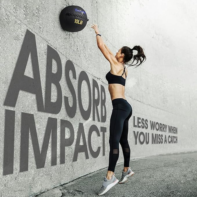 Yes4All Wall Ball - Soft Leather Weighted Iron Sand Ball for Dynamic Workouts | 6 LB - 30 LB Options