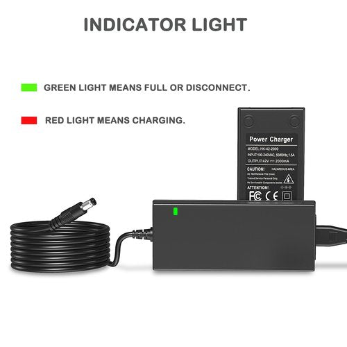 42V 2A Electric Scooter Charger with 6 in 1 Plugs for 36V Lithium Battery Electric Bike Charger Device