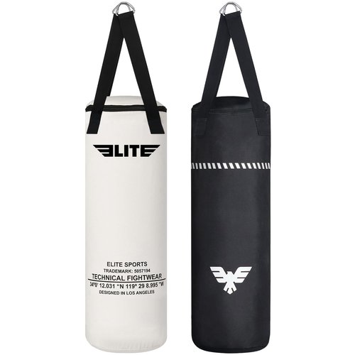 Elite Sports Boxing Bag 4 FT – Heavy Duty Canvas Punching Bag with Straps for Boxing, Training, MMA, Muay Thai, Kickboxing, Martial Arts & Fitness – UNFILLED Heavy Bag