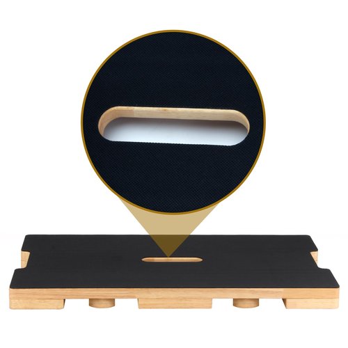 Wood Fitness Board, Resistance Band Workout Footplate, Resistance Band Foot Plate with Non-slip Design for Training, Stretching, Balance, Flexibility Exercise for Home Gym