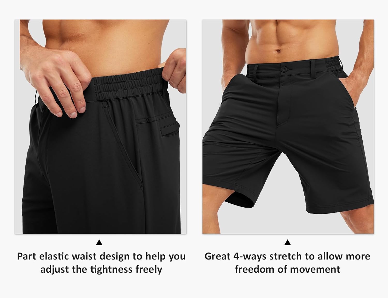 TBMPOY Men's Casual Golf Shorts - Lightweight, Quick-Dry Fabric, 5 Pockets, Stretch Waist | Ideal for Travel