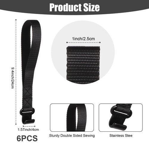 6pcs Rooftop Cargo Tie Down Hook Straps, Car Roof Cargo Carrier Door Hooks Car Door Hook Straps, Attaches to Car Door Frame, Car Door Cargo Hooks for Most Cars, Strapping Any Car Roof Luggage