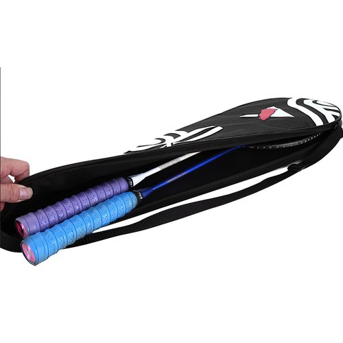 XGOPTS Thicken Badminton Racket Bag Single Shoulder Racket Case 2 Racquet Tennis Racket Cover Holder Bag Waterproof Padded Racket Carrying Bag Outdoor Sports Storage Bag for Men, Women, Youth