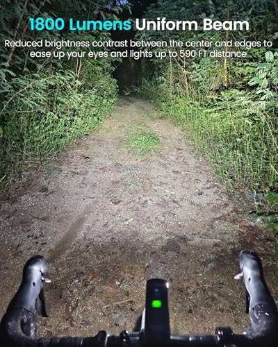 RAVEMEN K1800 Smart Bicycle Front Light with AI Night Mode & Wide Beam