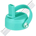 LLCJYYCY Lids with Straw for Hydroflask Wide Mouth 20 32 40 oz, Flex Straw Lid Fit for Hydro Flask Sports Water Bottles, Flexible Handle Replacement Lid Straws Cap Top Accessories (Green)