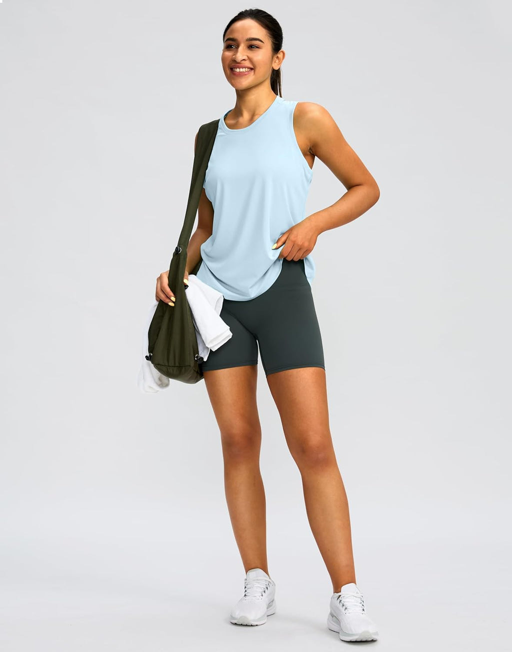 Skiennix Women's Racerback Workout Tank Tops - Sleeveless Loose Fit for Yoga & Gym Activities